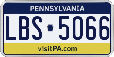 PA license plate LBS5066
