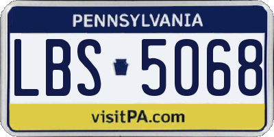 PA license plate LBS5068