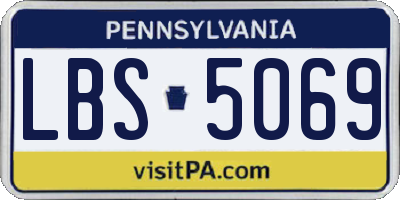 PA license plate LBS5069