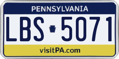 PA license plate LBS5071