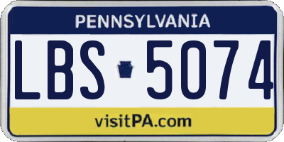 PA license plate LBS5074