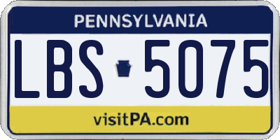 PA license plate LBS5075