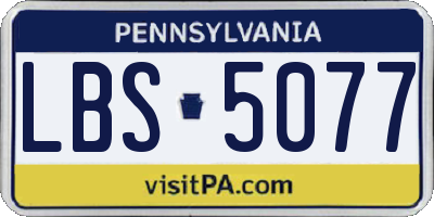 PA license plate LBS5077