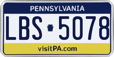 PA license plate LBS5078