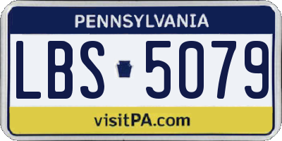 PA license plate LBS5079