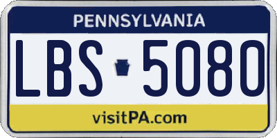 PA license plate LBS5080