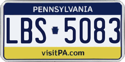 PA license plate LBS5083