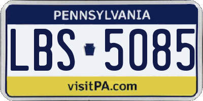 PA license plate LBS5085