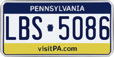 PA license plate LBS5086