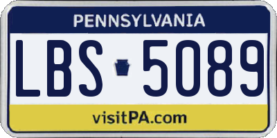 PA license plate LBS5089
