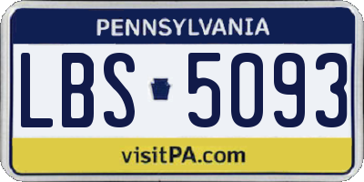PA license plate LBS5093