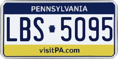 PA license plate LBS5095