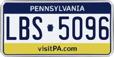 PA license plate LBS5096