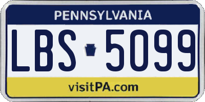 PA license plate LBS5099