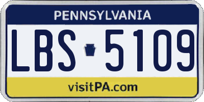 PA license plate LBS5109