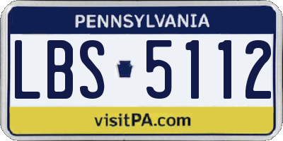 PA license plate LBS5112