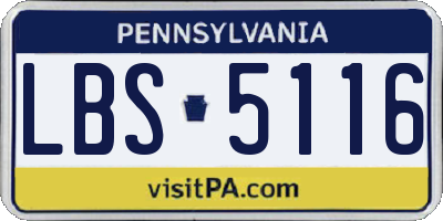 PA license plate LBS5116
