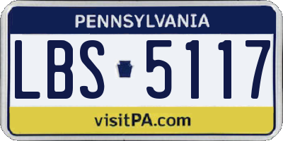 PA license plate LBS5117