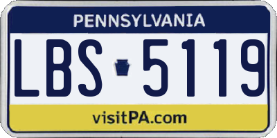 PA license plate LBS5119