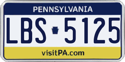 PA license plate LBS5125