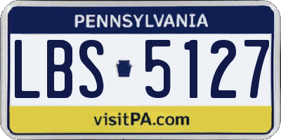 PA license plate LBS5127
