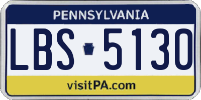 PA license plate LBS5130