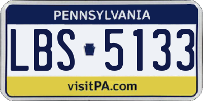 PA license plate LBS5133