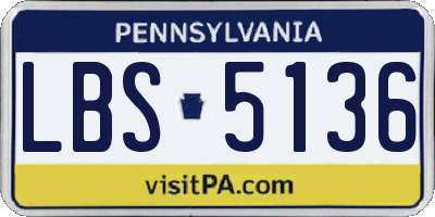 PA license plate LBS5136