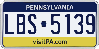 PA license plate LBS5139