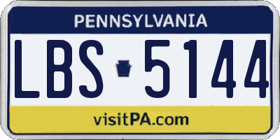 PA license plate LBS5144