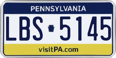 PA license plate LBS5145