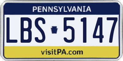 PA license plate LBS5147