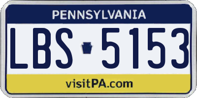 PA license plate LBS5153