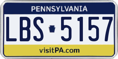 PA license plate LBS5157