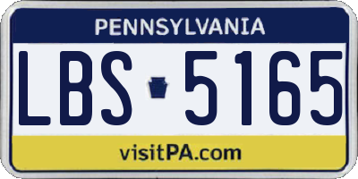 PA license plate LBS5165