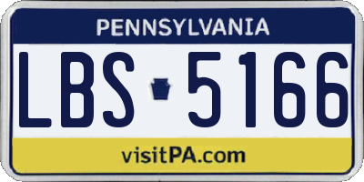 PA license plate LBS5166