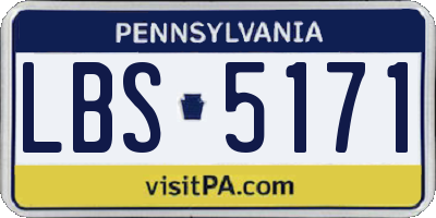 PA license plate LBS5171