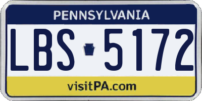 PA license plate LBS5172
