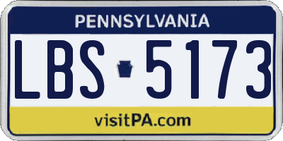 PA license plate LBS5173