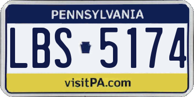 PA license plate LBS5174