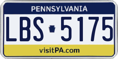PA license plate LBS5175