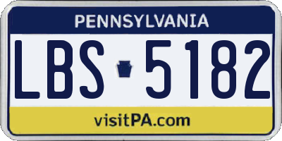 PA license plate LBS5182