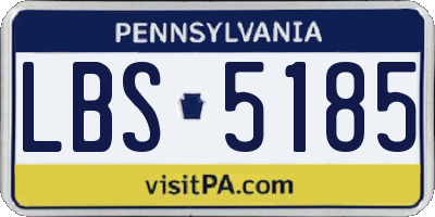 PA license plate LBS5185
