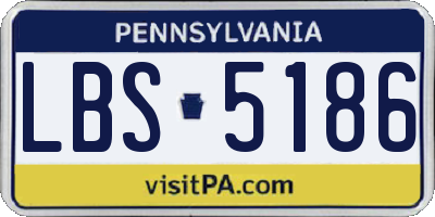 PA license plate LBS5186