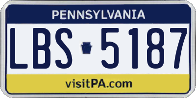 PA license plate LBS5187