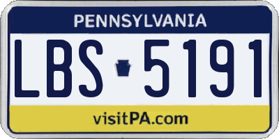 PA license plate LBS5191