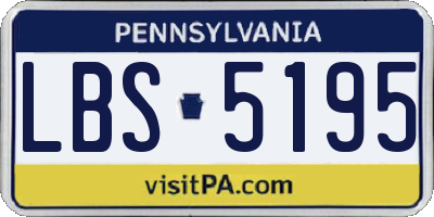 PA license plate LBS5195