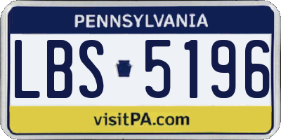 PA license plate LBS5196
