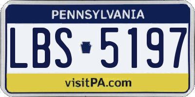 PA license plate LBS5197