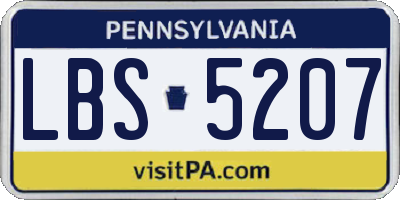 PA license plate LBS5207